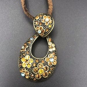 Lia Sophia floral rhinestone necklace